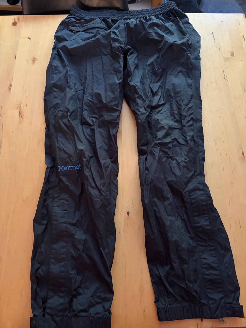 Marmot Black Packable Rain Pants